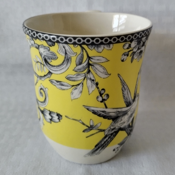 222 Fifth Adelaide Yellow black bird floral coffee tea Mug - Picture 4 of 12